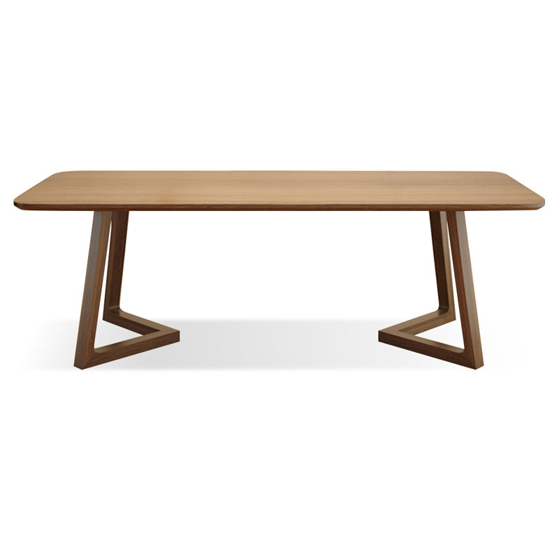 Brown Rectangular Solid Wood Dining Table, 29.53"H x 94.49"L x 39.37"W