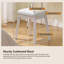 Meuble-lavabo moderne avec lumières DEL et miroir, ensemble de coiffeuse 4 tiroirs avec tabouret, luminosité réglable en 3 couleurs, peu encombrant pour la chambre à coucher, blanc-770636670