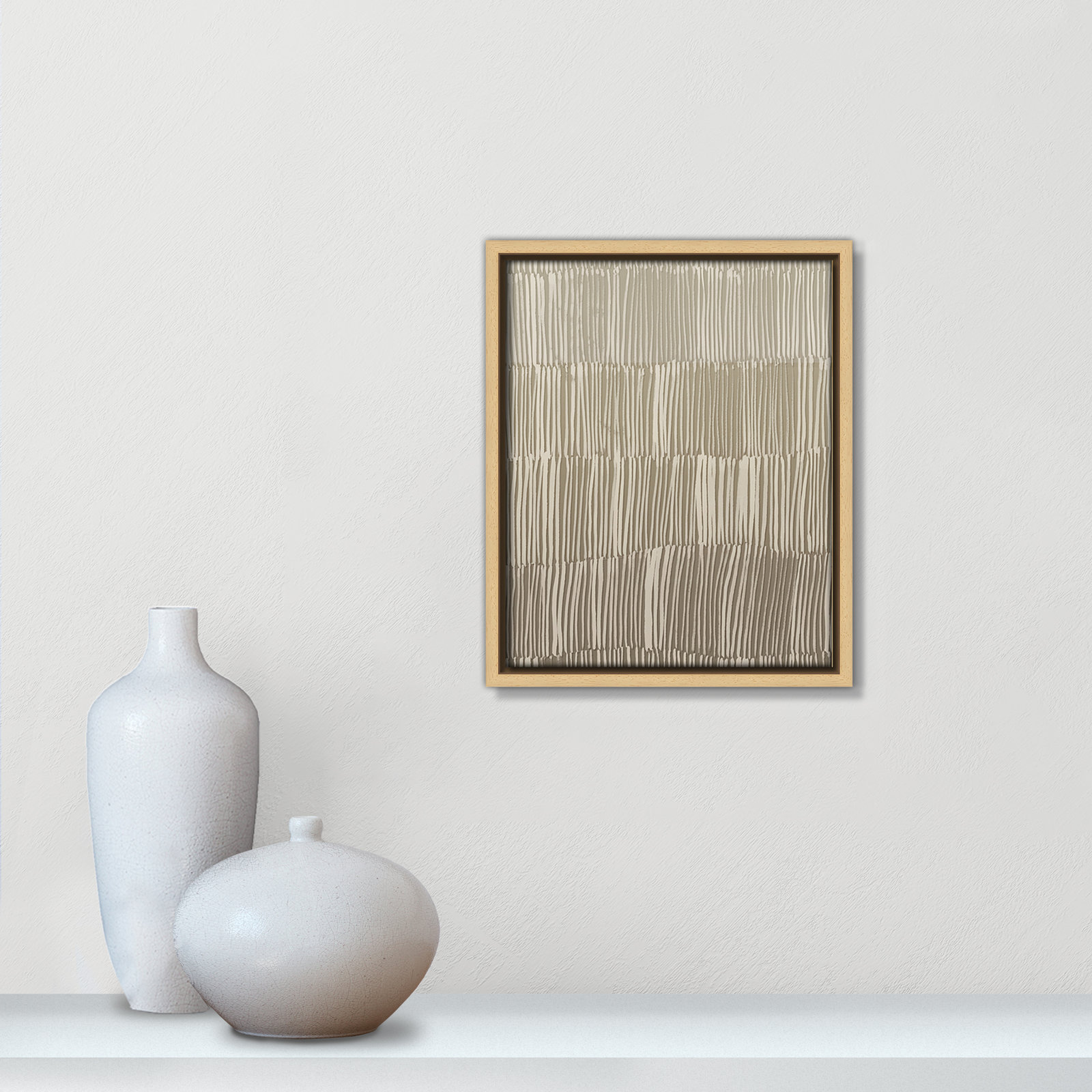 Linear Calm II Print by , 11.5" H x 9.5" W, Natural Floater