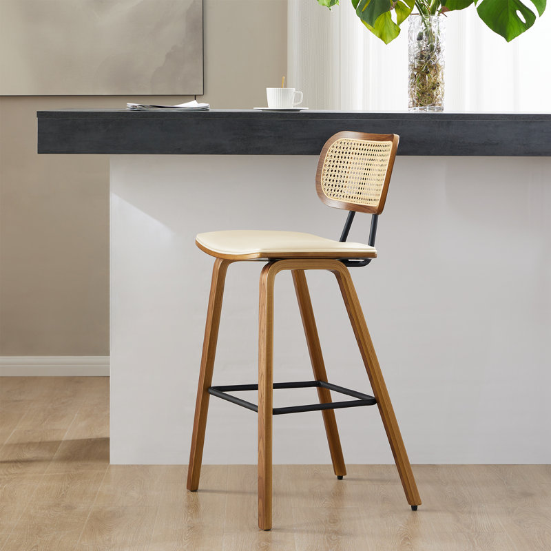 Tabouret de bar 26 po, Simili cuir blanc, 3, Tabouret de comptoir (siège d'une hauteur de 26 p