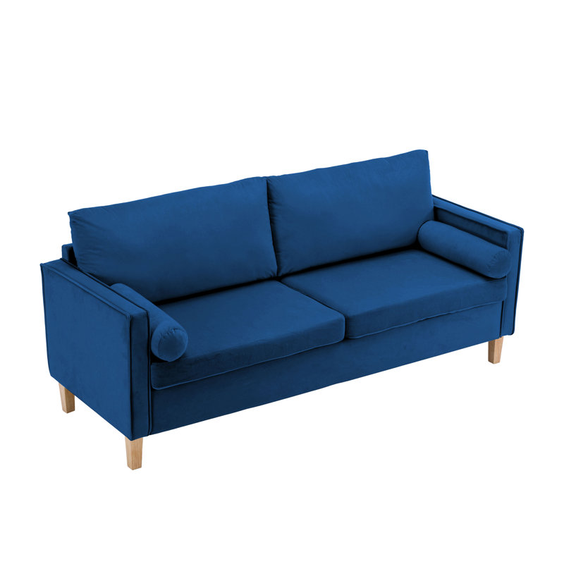 Vinyl 67'' Reception Loveseat, Blue Velvet