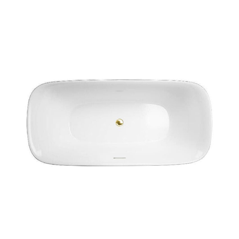 59'' x 31.50'' Soaking Acrylic Bathtub, Polished Brass