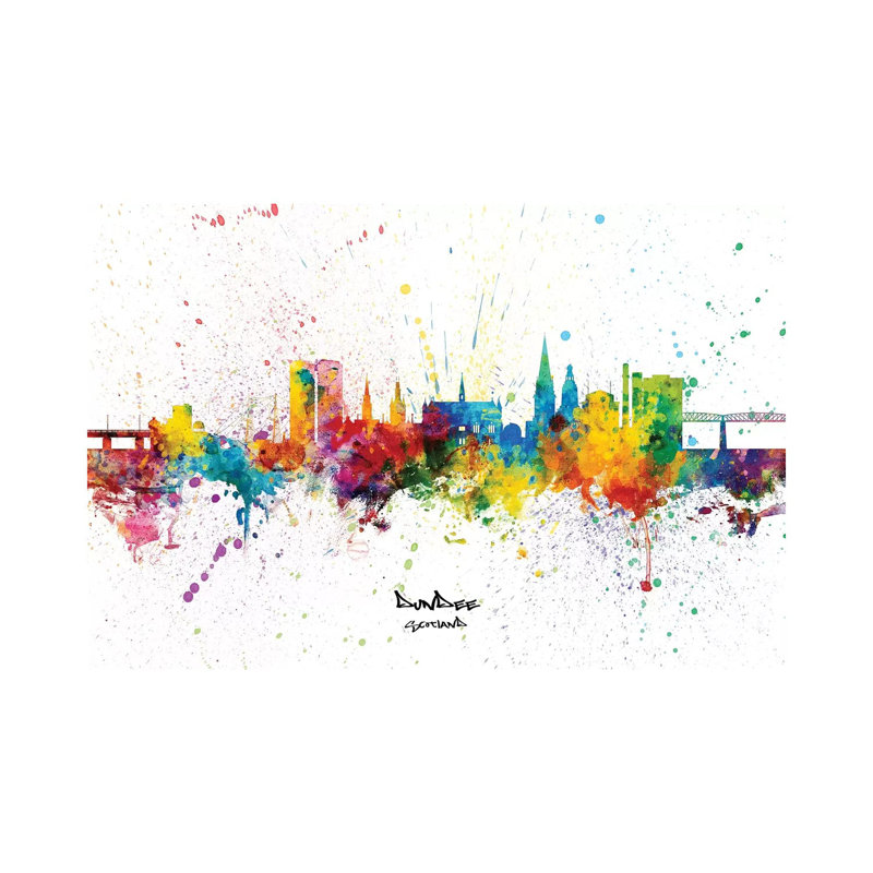 Dundee Scotland Skyline Splash by Michael Tompsett - Wrapped Canvas Print, 66.04 cm H x 45.72 cm W x 1.91 cm D