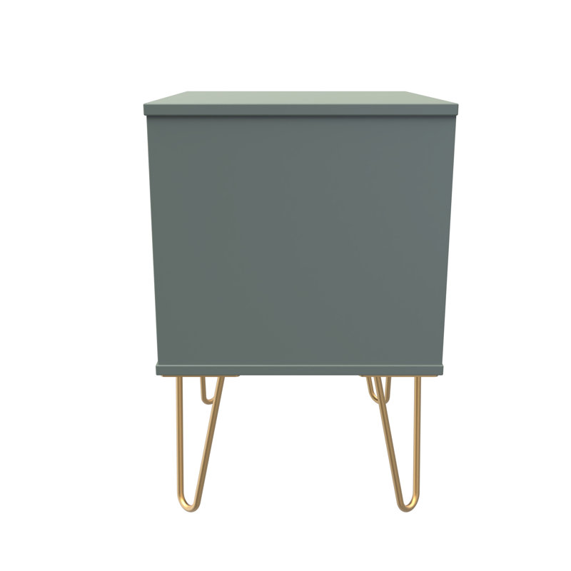 Fully Assembled Alizay Manufactured Wood Bedside Table, Green, Green