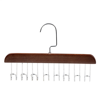 Cintre en bois pour garde-robe avec 8 crochets, portemanteau