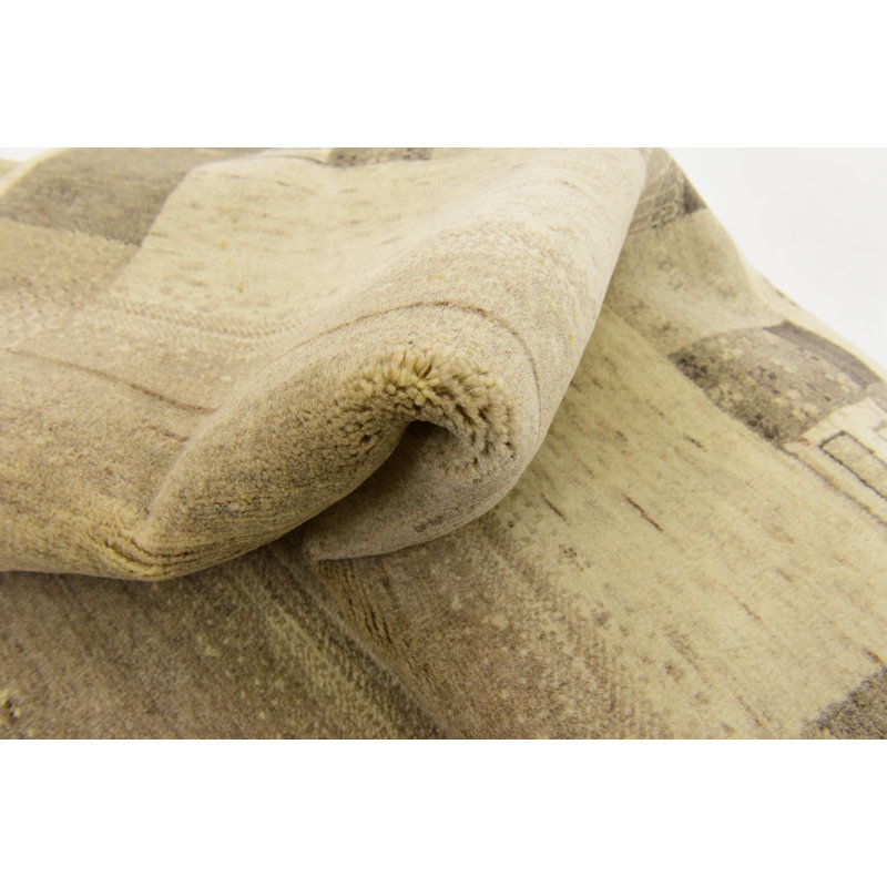 Tapis de zone en laine 3 pi 10 po x 6 po one-of-kind noué la crème Didcot