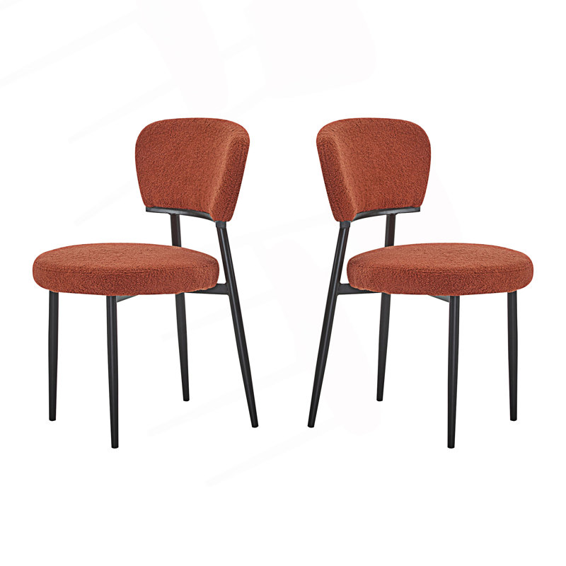 Ensemble de 2 chaises de salle à manger rembourrées, Orange