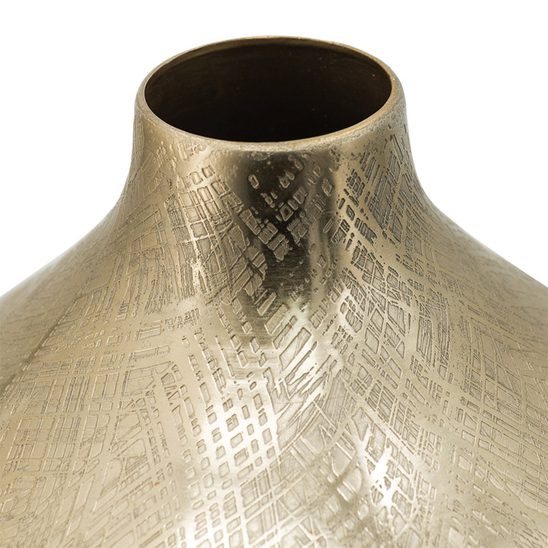 Vase de table Gold, H 13,6 po x l 8,7 po x P 8,7 po, Rayures dorées
