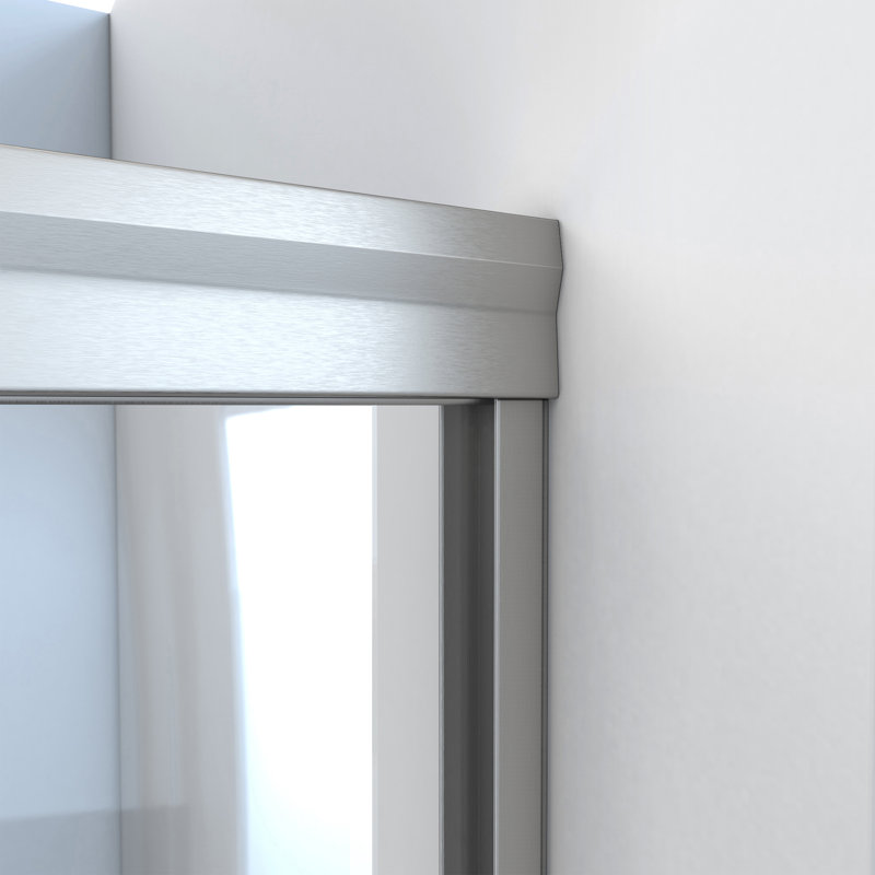 55" x 67" Bypass Semi-Frameless Shower Door, Brushed Nickel
