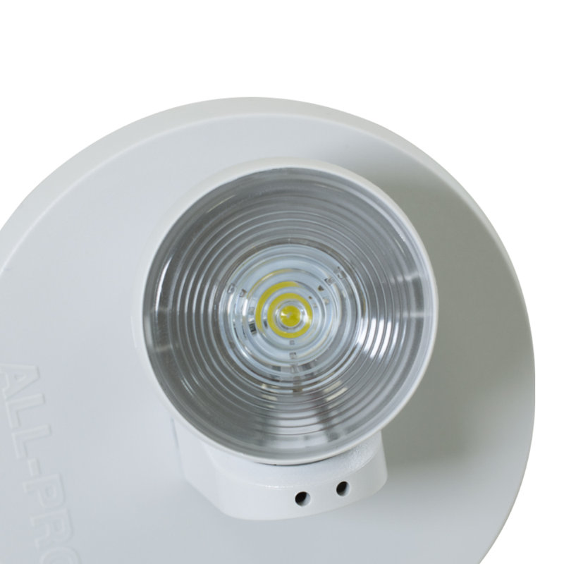 White Single Head LED Emergency Light with Adjustable Mount
