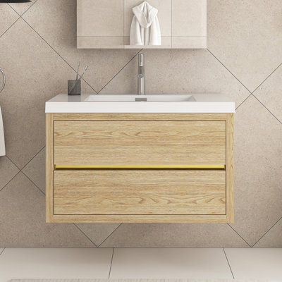 Meuble-lavabo simple 36 po avec comptoir et tiroirs à fermeture en douceur 36 po