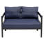 Ensemble de conversation pour patio 4 pièces Modern avec 2 chaises rembourrées, 1 causeuse et 1 table basse en bois-plastique-213129613