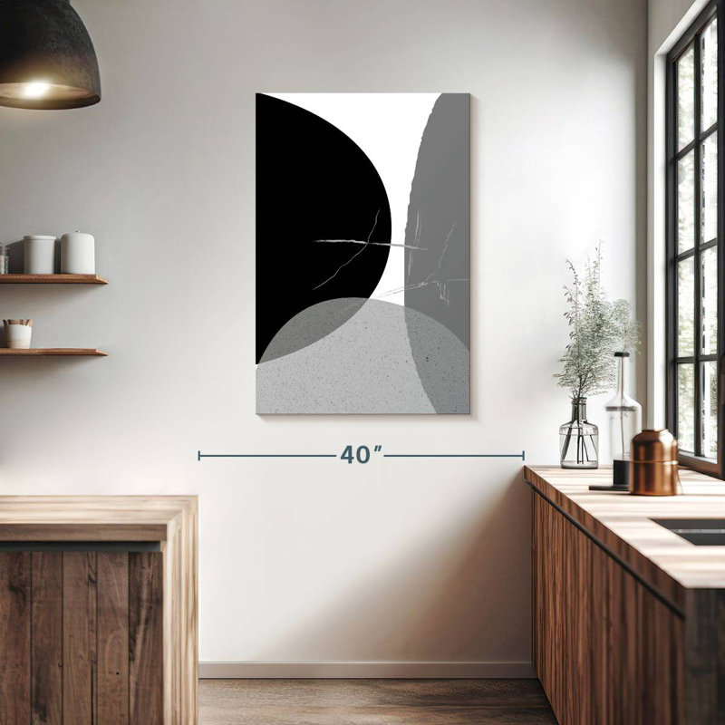 Avery Black Grey Minimalist I, 39" H x 26" W