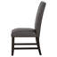 Chaise d'appoint de salle à manger rembourrée en similicuir Vinia gris foncé (ensemble de 2)-2088385416