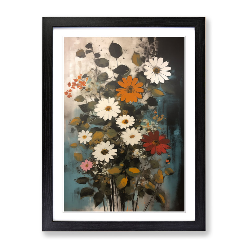 Flowers Mid Century Style Vol.1 1 Piece Single Picture Frame Wall Art