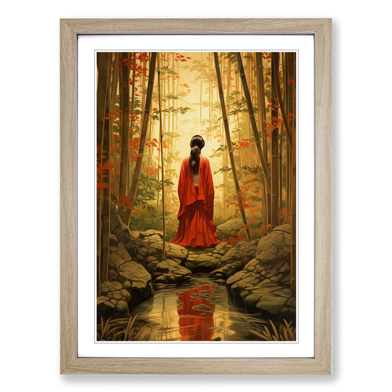 Single Picture Frame Print on Wood, 34cm H x 25cm W, Oak Framed