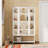 67.25'' Tall Iron Display Cabinet with Glass Door and LED Lights Steel Curio Cabinet for Collectibles Figures Trophies 3-Sided Glass Display Case for Home Office Study Room Stores Playroom - White