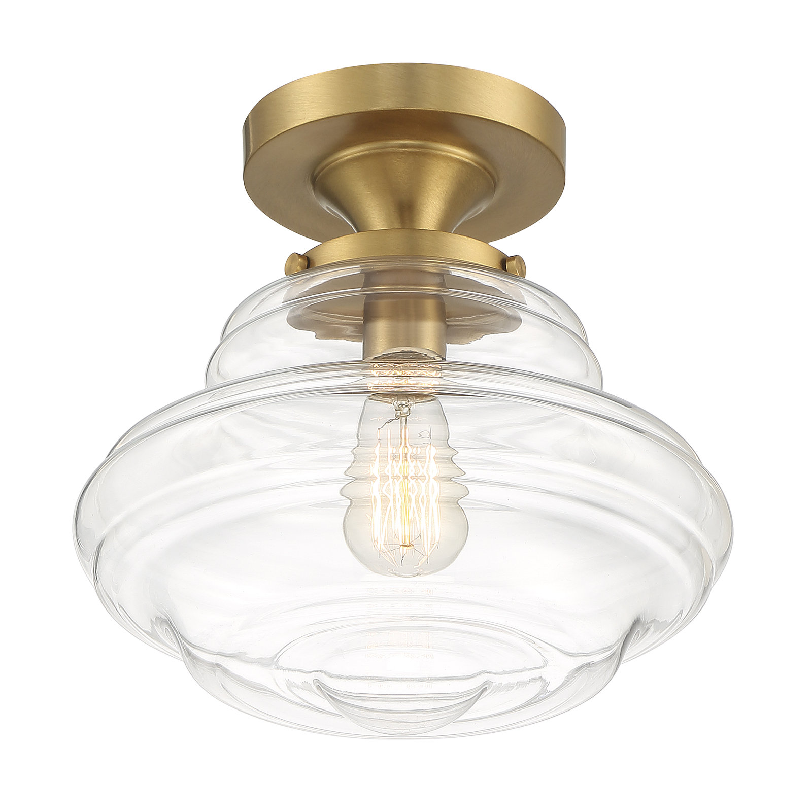 Marah Single Light Glass Semi Flush Mount, Oil Rubbed Bronze