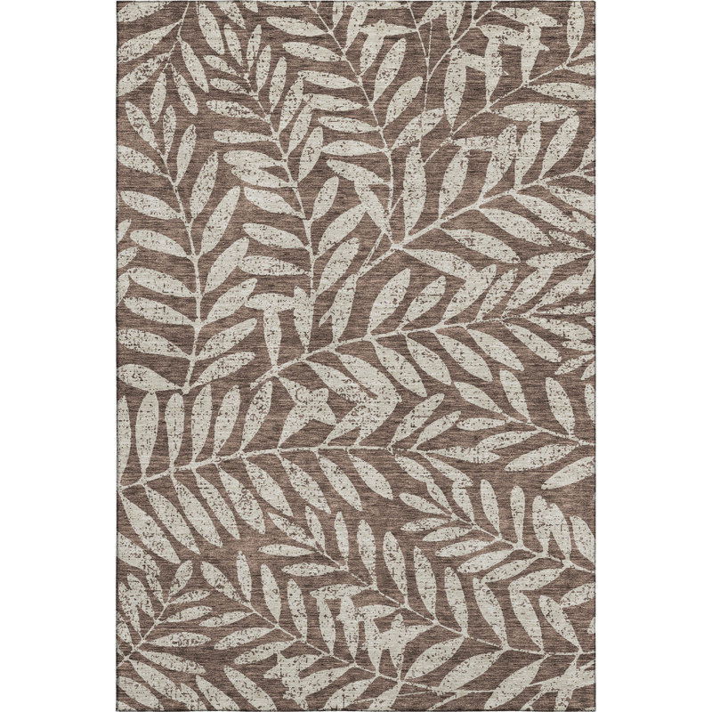 Premium Machine Washable Prisco Brown Rug, Rectangle 3' x 5'