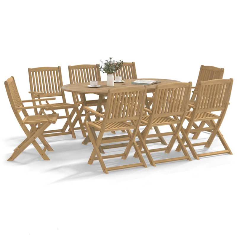 Herrington Solid Wood Patio Folding Chair Folding Chair Set, 90cm H x 58cm W x 54.5cm D