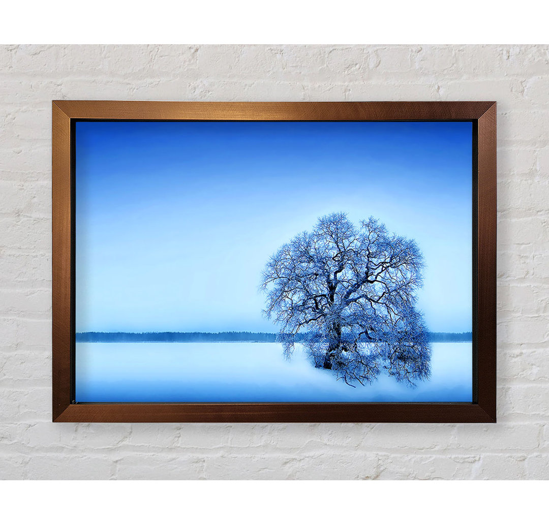 Blauer Winterbaum - Druck