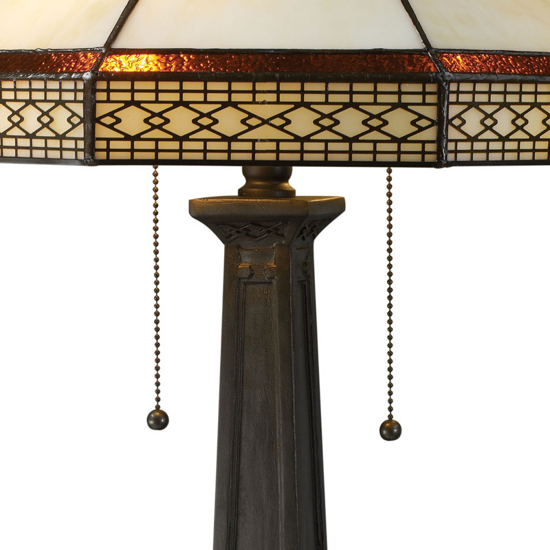 Lampe de table 2 lumières Stone Filigree Stone - bronze Tiffany
