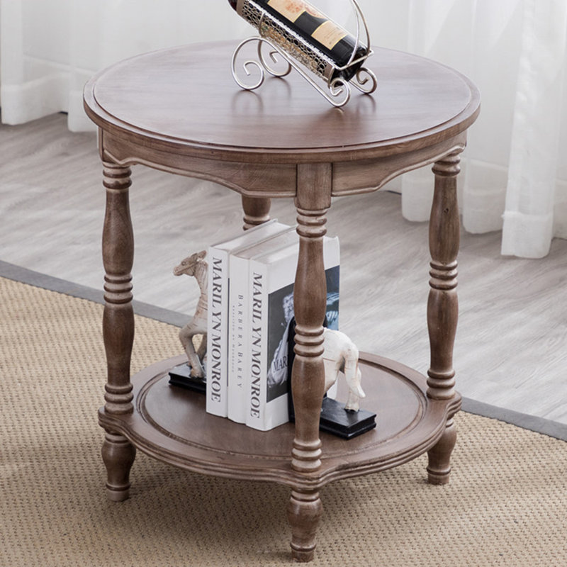 Modern Solid Wood End Table, 25.59" H x 19.69" W x 19.69" D