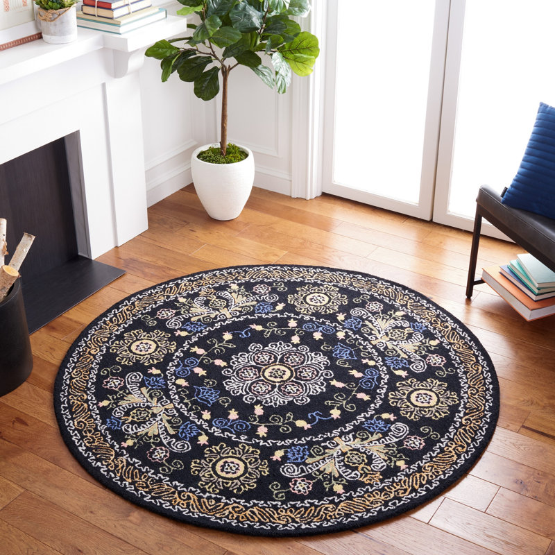 Ashly Hand Tufted Wool And Cotton With Latex Oriental Rug, Round 5'