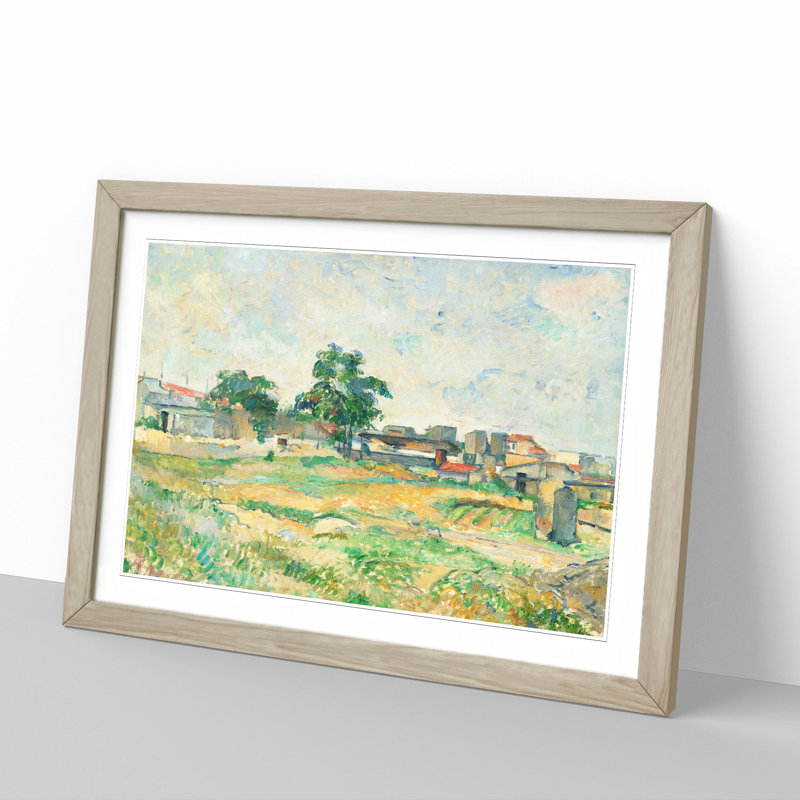 Landscape Near Paris by Paul Cezanne - Picture Frame Painting, 27cm H x 36cm W x 2cm D, Oak Framed