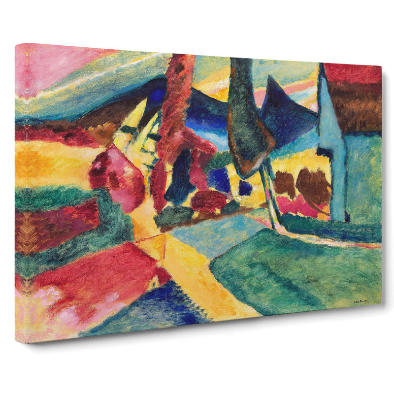 Landscape With Two Poplars by Wassily Kandinsky - Wrapped Canvas Painting, 50cm H x 76cm W x 3cm D