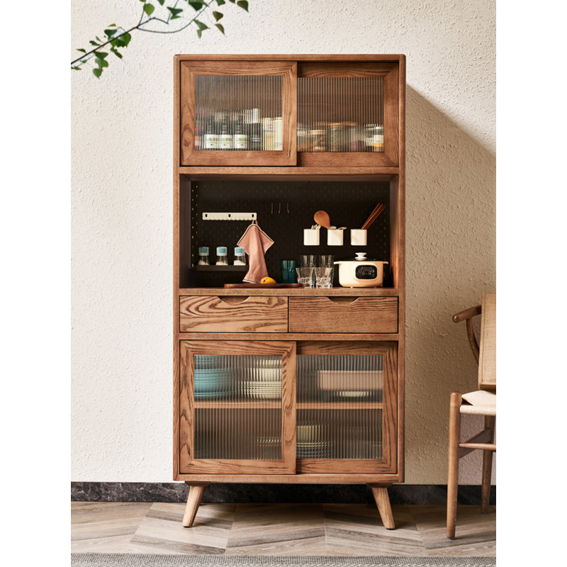 Scandinavian Solid Wood Storage Food Cabinet
