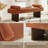  Brooke Contemporary Upholstered Bench, Orange-597635314