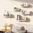 Wood Floating Wall Shelves Set of 5 Wall Mounted Storage Shelves for Bathroom Bedroom Living Room Kitchen Office Home Decor