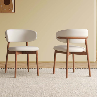 Chaises de salle à manger Mid-Century modernes en chêne (ensemble de 2) - Assemblage confortable et facile
