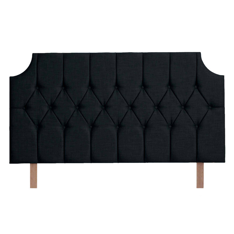 Aimee-Jo Upholstered Headboard, Ebony, Double (4'6)