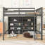 Lit mezzanine avec 8 tablettes et gris