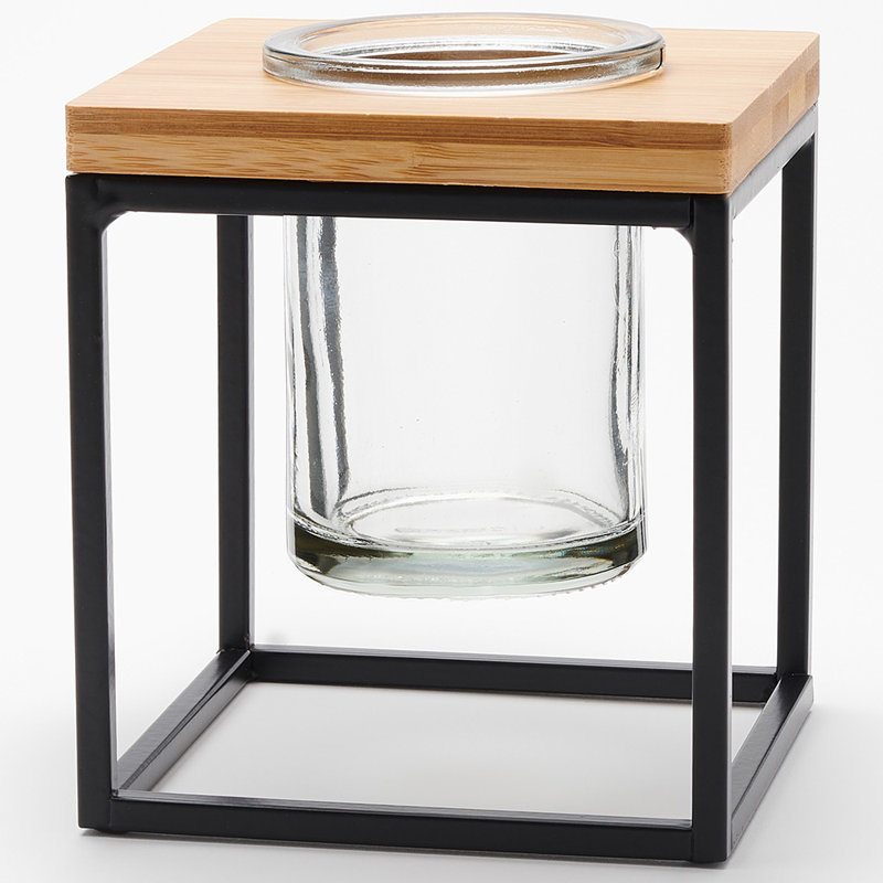 5'' H Wall Votive Holder, Black/Clear