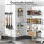 Ensemble de 6 porte-serviettes de rangement sans porte-serviettes de rangement, porte-savon, organisateurs de salle de bain grande capacité et rangement, cuisine murale