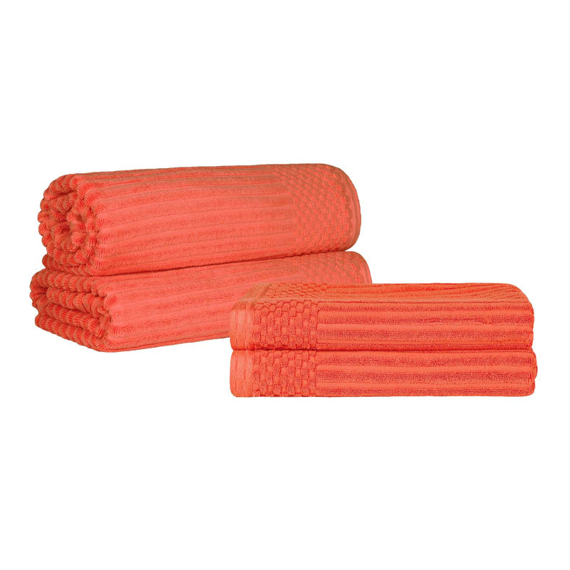 Ensemble de draps de bain 2 pièces et serviettes de bain 2 pièces, Corail