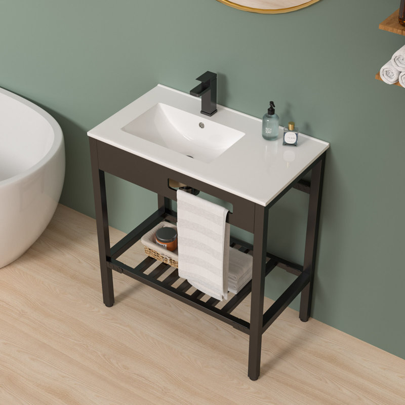 Lavabo console en céramique avec trop-plein 32 po x P 18 1/2 po