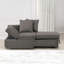 Chaise convertible de rangement de style contemporain, tissu en mousse grise, réglable, coussins inclus-204099700