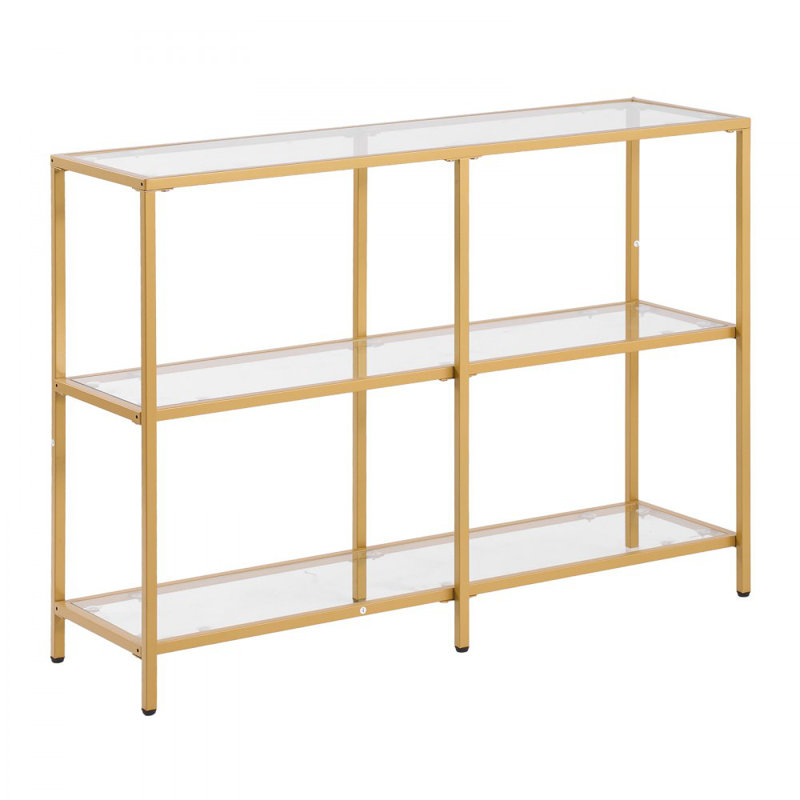 Glass Top Living Room Table Set, Gold