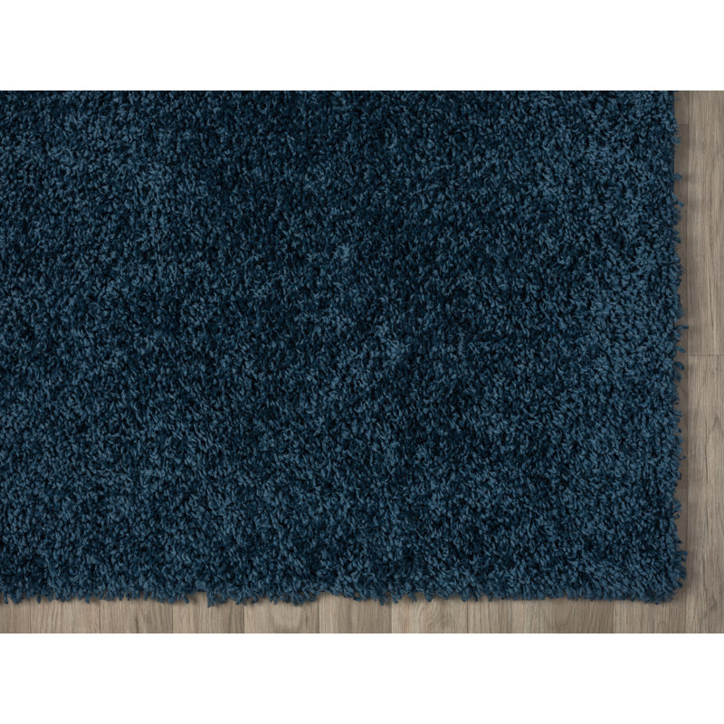 Shaggy Lush Dark Blue Rug, Rectangle 200 x 290cm