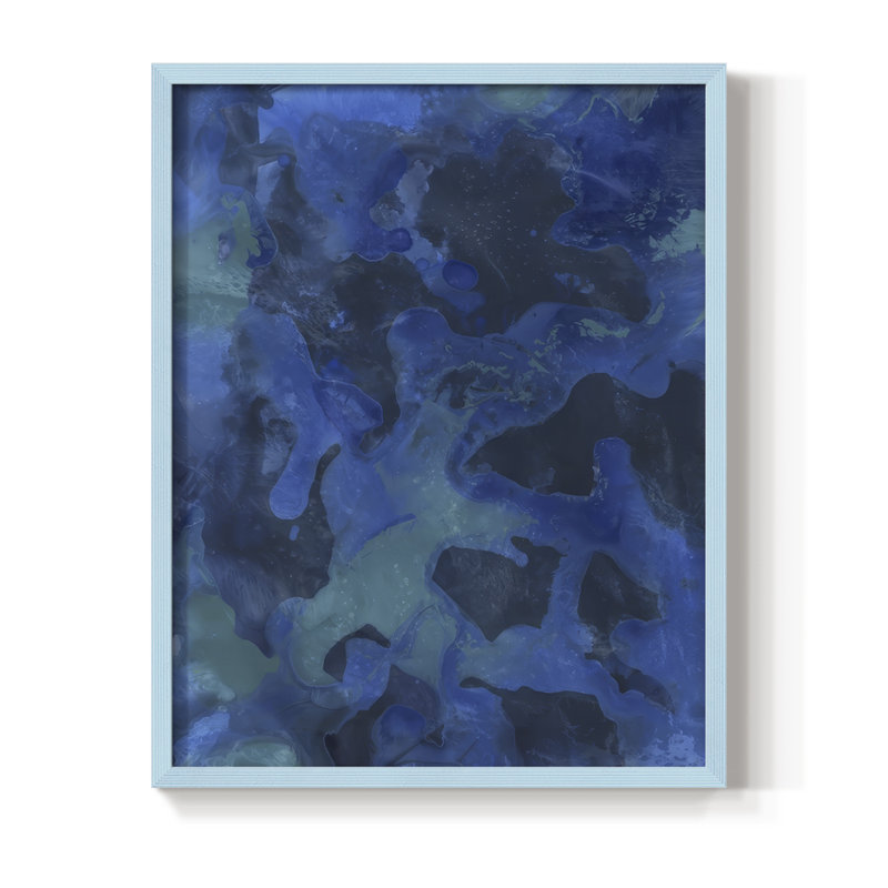 «Cobalt Galaxy I», reproduction encadrée - bois massif, H 15 po x l 12 po, Bleu