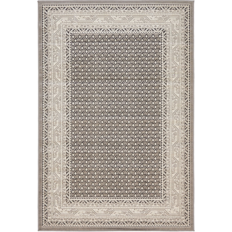 Tapis géométrique Swinson, Rectangle 4 pi 1 po x 6 pi 1 po, Gris