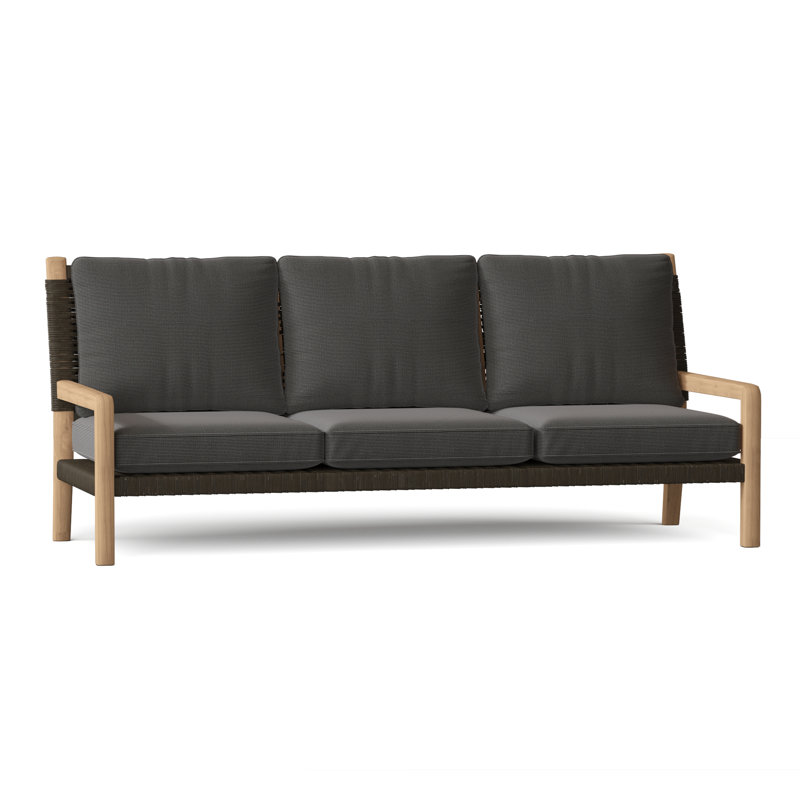 Hudson Outdoor 3 - Seat Patio Sofa, Canvas Canvas Sunbrella® Canvas, Charcoal Lace