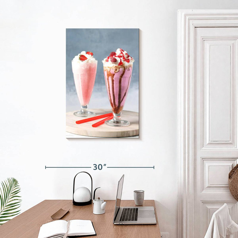 Yarlin Pink Berry Milkshakes, 30" H x 20" W