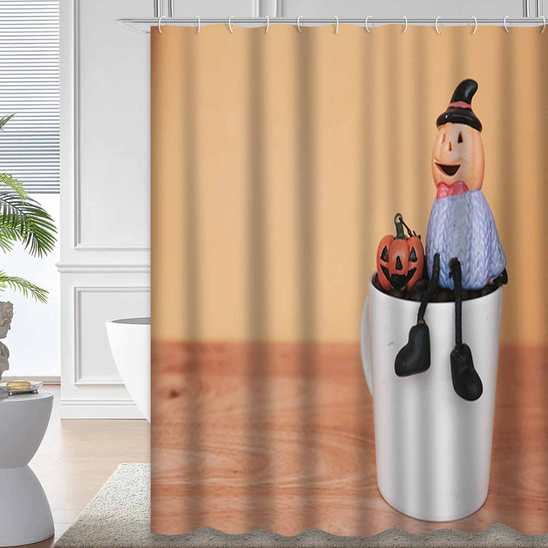 Rideau de douche d'Halloween avec 12 crochets, L 72 po x l 78 po