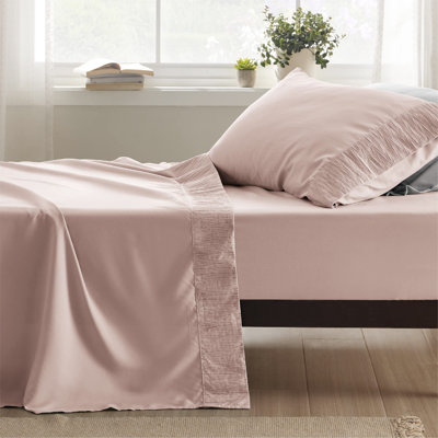 Bedsure Polyester Microfiber Sheet Set Hotel Luxury Sheets, Easy Care Cooling Bed Sheet Set 84GSM(80" x 95")GentleSoft™️