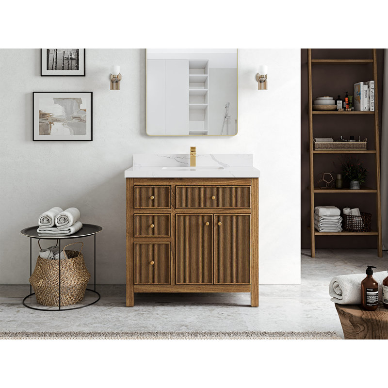Ensemble de meuble-lavabo simple 36 po, Calacatta Laza
